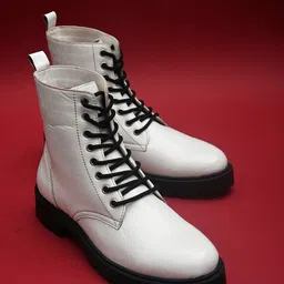 El Paso Women White Solid Casual Boots-56