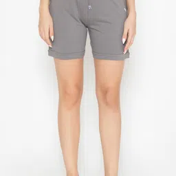 Vami Women Grey Solid Regular Fit Shorts-picture-20