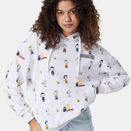 The Souled Store Women White Peanuts Printed Hooded Oversized Sweatshirt-image-95