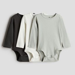 H&M 3-Pack Ribbed Bodysuits-image-68
