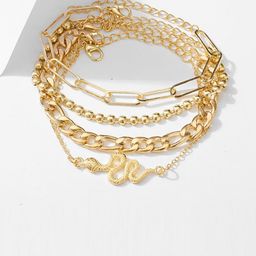 Jewels Galaxy Set of 4 Gold-Plated Bracelets-19