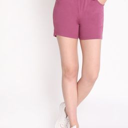 CHKOKKO Women Pink High-Rise Cotton Outdoor Shorts-image-68