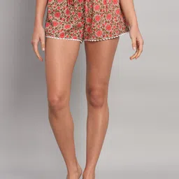 HANDICRAFT PALACE Women Floral Printed Mid-Rise Cotton Shorts-picture-34