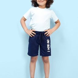 NUSYL Boys Mid-Rise Typography Printed Casual Cotton Shorts-image-52