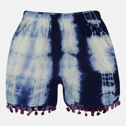 KiddoPanti Girls Printed Pom Pom Lace Hem Shorts-image-54