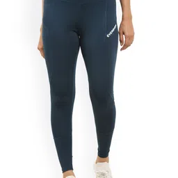 EVERDION Women Blue Solid Stretch Fit Tights-image-17