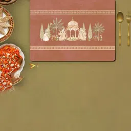 SPACE OF JOY 4-Pcs Brown & Beige Printed Anti-Slip Table Placemats-9