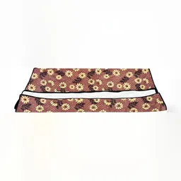 Stylista Brown & Yellow Floral Rectangular Bed Server Mat with Zipper-22