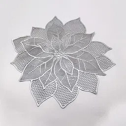 Dakshya Industries Silver Toned 6 Pieces Round Kitchen Table Placemats-50