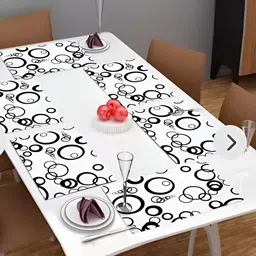 REVEXO White & Black 6 Pieces Printed Rectangular Table Placemats-36