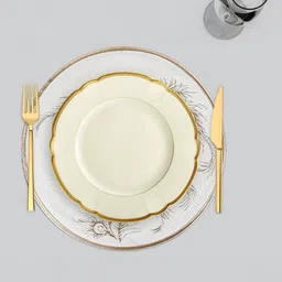 Kuber Industries Cream 12 Pieces Printed Table Placemats-6