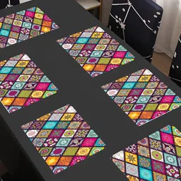 REVEXO Blue & Pink 6 Pieces Printed Table Placemats-41