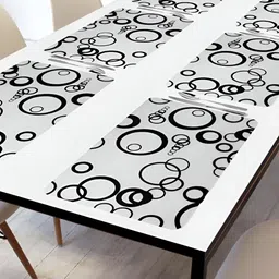 REVEXO  White & Black 6Pcs Geometric Anti-Slip Table Placemats-33