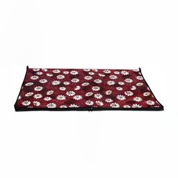 Stylista Maroon & White Floral Bed Server Mat with Zipper Table Placemats-37
