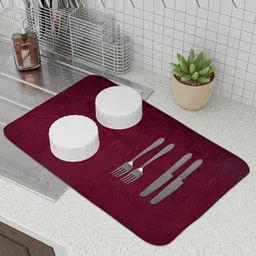 Kuber Industries Maroon 3 Pieces Rectangular Table Placemats-39