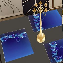 REVEXO Blue 6 Pieces Printed Table Placemats-10