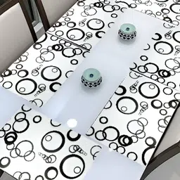 REVEXO Black & White 6 Pieces Printed Rectangular Table Placemats-4