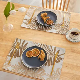 UMAI Brown 6 Pieces Leaf Design Anti-Slip Table Placemats-picture-25