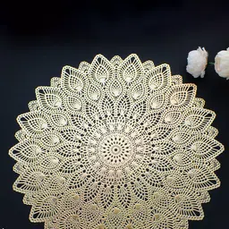 Dakshya Industries Gold-Toned 2-Pieces Chakri Round Table Placemats-18
