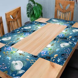 REVEXO Blue 6 Pieces Printed Table Placemats-23