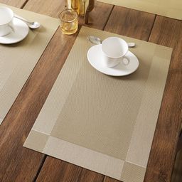 BIANCA Set Of 6 Yellow Solid Rectangle Table Placemats-10