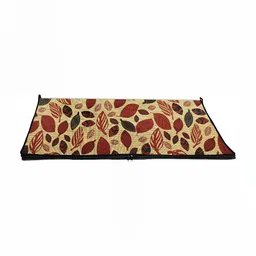 Stylista Beige & Red Floral Rectangular Bed Server Mat with Zipper-21