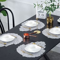 Dakshya Industries Silver-Toned 4 Pieces Table Placemats-21