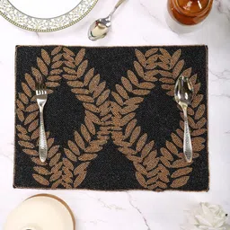 Aditya Impex Black & Brown Beaded Table Placemat-picture-21