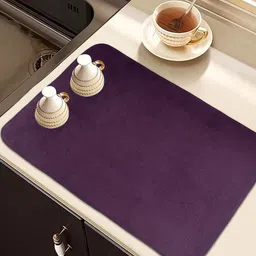Kuber Industries Purple 2 Pieces Rectangular Dish Dry Mats-41