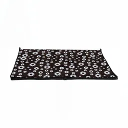 Stylista Black & White Floral Printed Rectangle Zipper Floor Mat-image-82