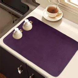 Kuber Industries Red & Purple 2 Pieces Kitchen Self Dry Dish Microfiber Table Placemats-35