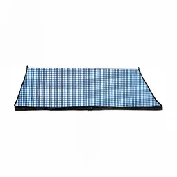 Stylista Blue & White Geometric Printed Rectangle Zipper Floor Mat-25