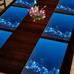 REVEXO Blue 6Pcs Printed Anti-Slip Table Placemats-27
