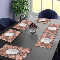 LooMantha 6-Pcs Brown Printed Table Placemats-46