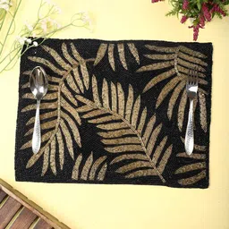 PURINA'S Black & Gold Toned Beaded Table Placemats-29