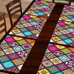 REVEXO Green & Pink 6 Pieces Printed Anti-Slip Table Placemats-57
