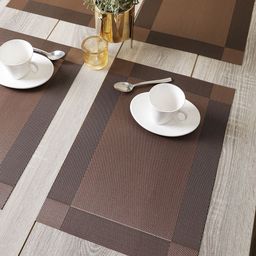 BIANCA Set Of 6 Copper-Coloured Woven Table Placemats-9