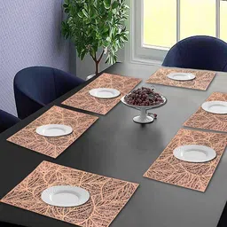 LooMantha  6-Pcs Brown Printed Table Placemats-37