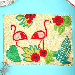 PURINA'S White & Green Beaded Table Placemats-19