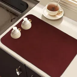 Kuber Industries Maroon 3 Pieces Kitchen Self Drying Microfiber Table Placemats-11