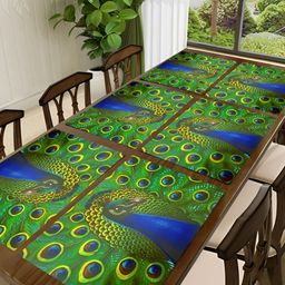 REVEXO Green 6 Pieces Printed Rectangle Table Placemats-57