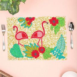 Aditya Impex Red & Pink Floral Beaded Table Placemat-image-68
