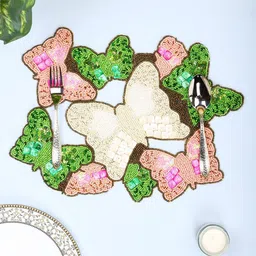 AIVIK White & Pink Beaded Embellished Table Placemats-image-79