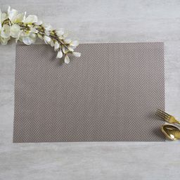 Pure Home and Living Set Of 6 Grey Striped Woven Table Placemats-picture-3