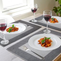 Lushomes Grey 4 Pieces Textured Cotton Placemats-image-8