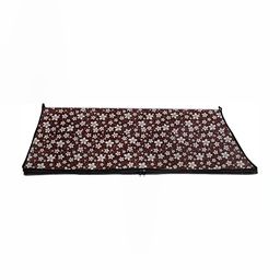Stylista Brown & White Floral Rectangular Bed Server Mat with Zipper-49