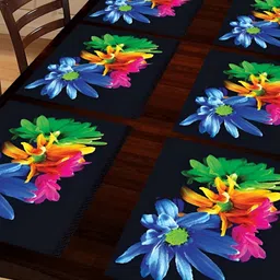 REVEXO Black 6 Pieces Printed Table Placemats-12