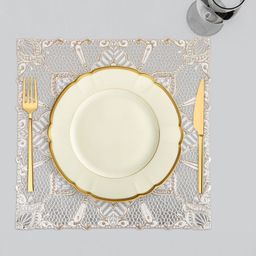 Kuber Industries Cream 6 Pieces Textured Leather Table Placemats-16