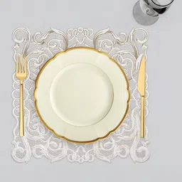 Kuber Industries Cream 4 Pieces Printed Table Placemats-49