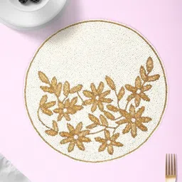 Aditya Impex White & Brown Beaded Table Placemats-picture-46
